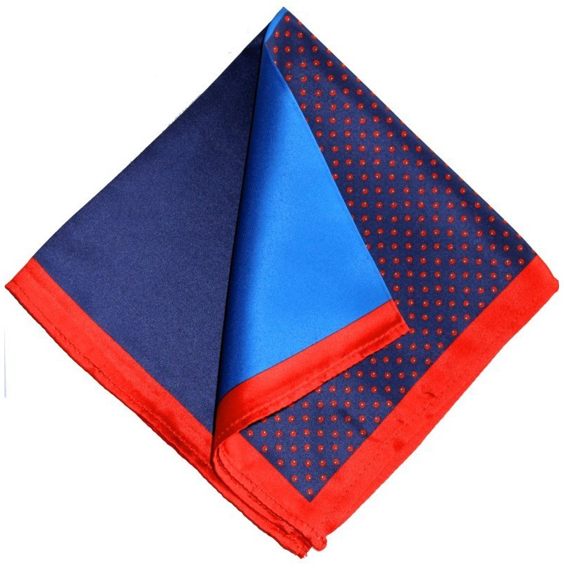 Modrá vreckovka s červeným lemom 4 v 1