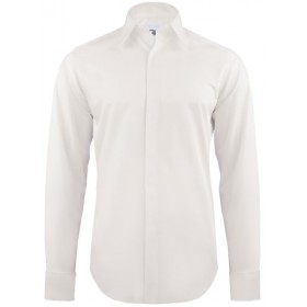 Luxusná bavlnená košeľa ivory na manžetové gombíky slim fit Pako Lorente