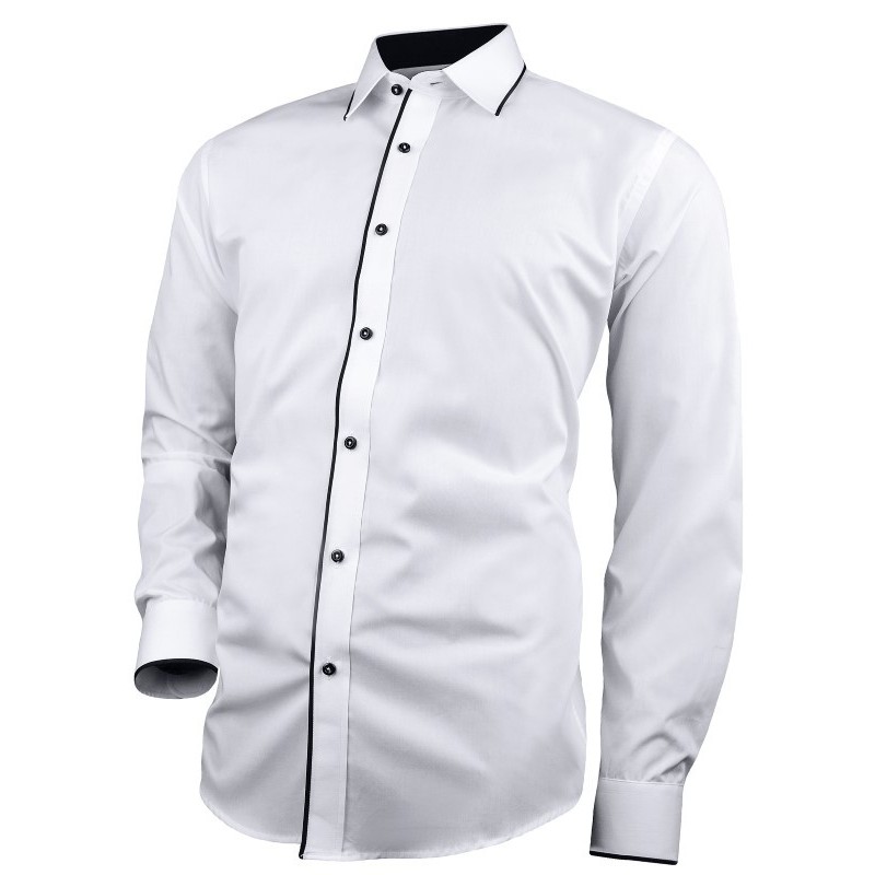 Biela košeľa s čiernym lemom légy