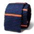 Pletená kravata modrá oranžové prúžky