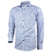Exkluzívna košeľa slim fit s extravagantnou modrou potlačou Victorio