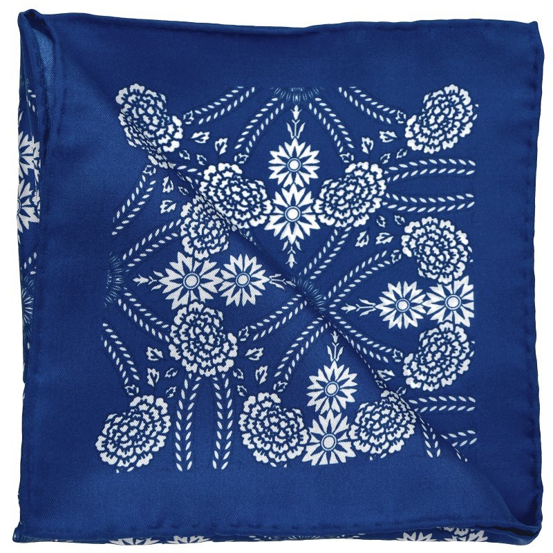 Vreckovka do saka hodvábna modro-červená