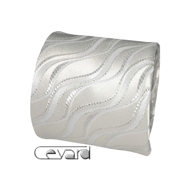 Exkluzívna svadobná kravata s vreckovkou ivory-striebro