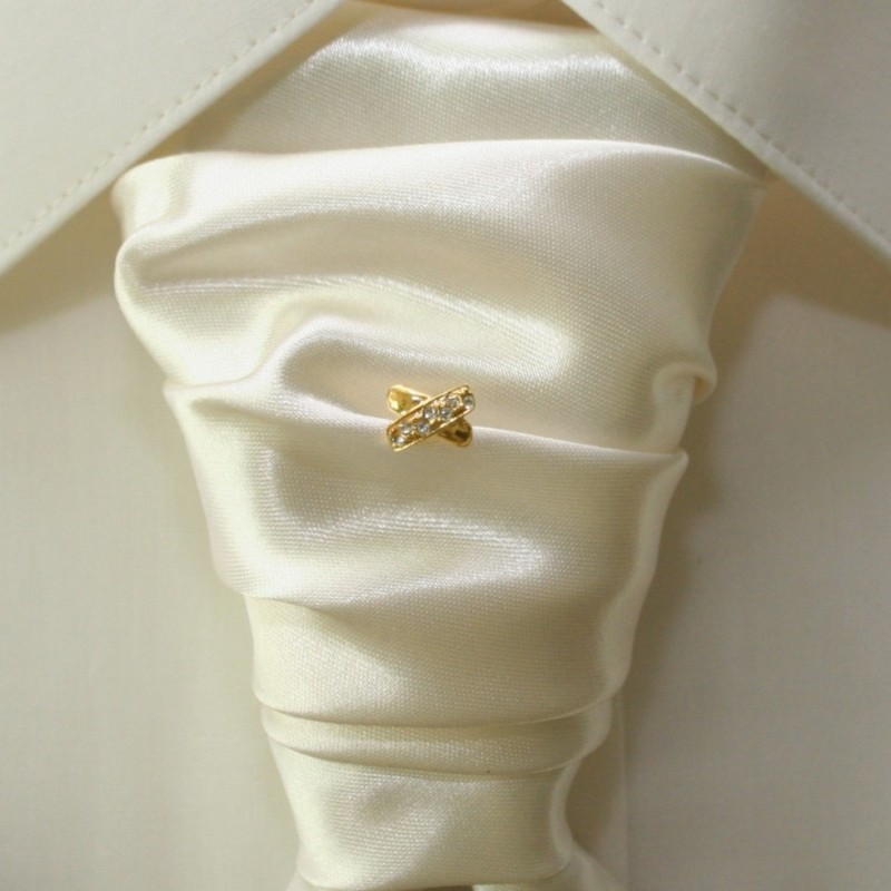 Zlatá ihlica do kravaty so zirkónmi