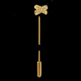 Zlatá ihlica do kravaty so zirkónmi