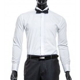 Fraková košeľa biela na manžetové gombíky slim fit Victorio