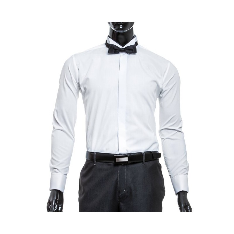 Fraková košeľa biela na manžetové gombíky slim fit Victorio