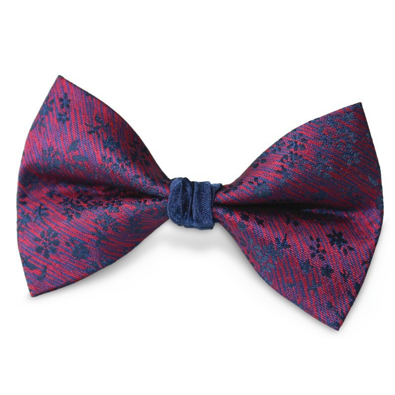 Detský motýlik bordový s granátovým rastlinným vzorom