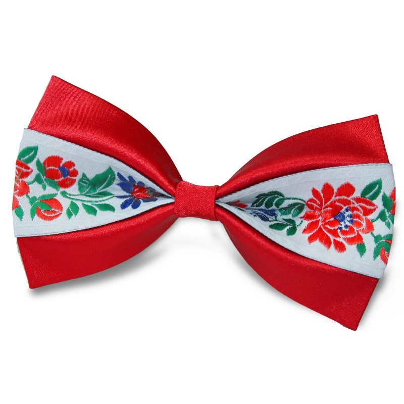 Motýlik červený so širokou bielou krojovkou BWT