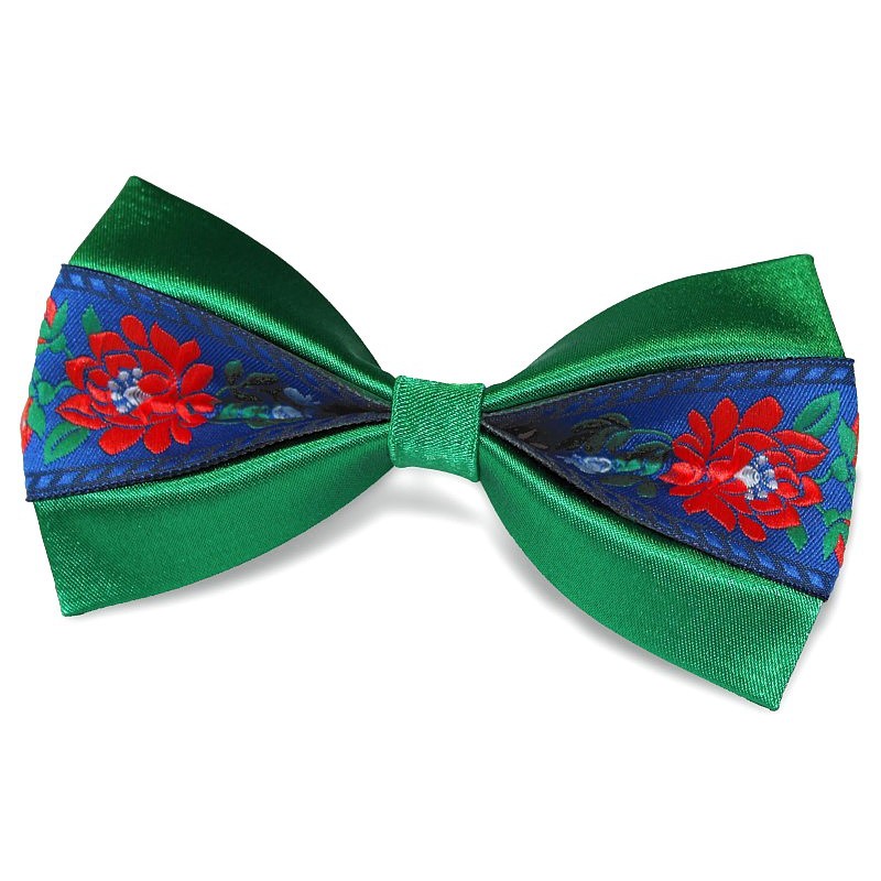 Zelený motýlik so širokou modrou krojovkou BWT