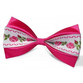 Cyklámenový motýlik s bielo-ružovou krojovkou BWT