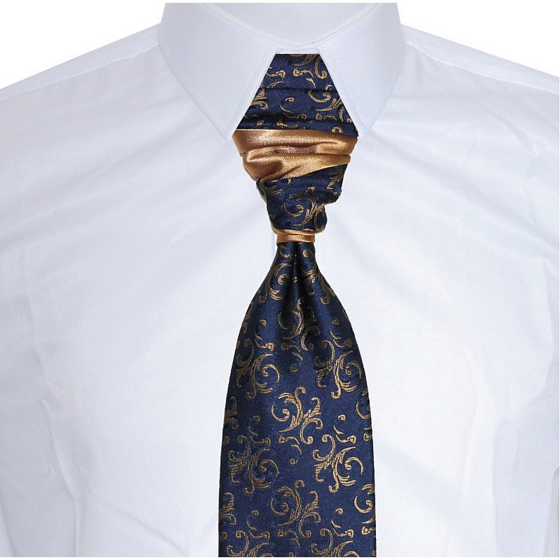 francúzska kravata modro-zlatá