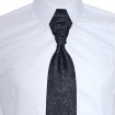 čierna francuzska kravata vzorovaná