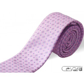 Fialovoružová slim kravata kvetovaná