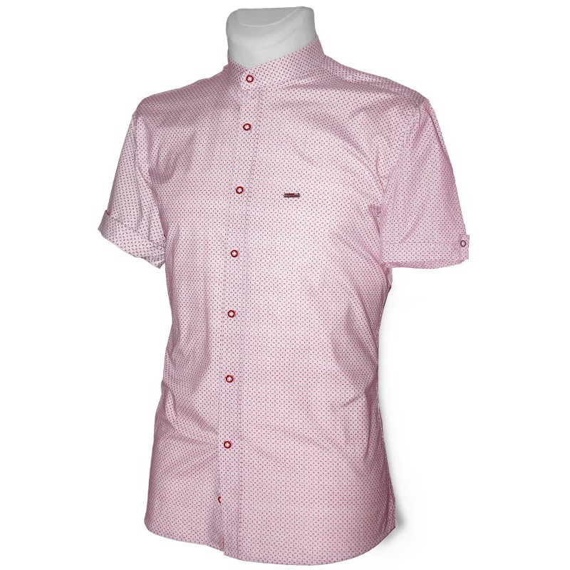 Košeľa so stojačikom s červeným vzorom EgoMan