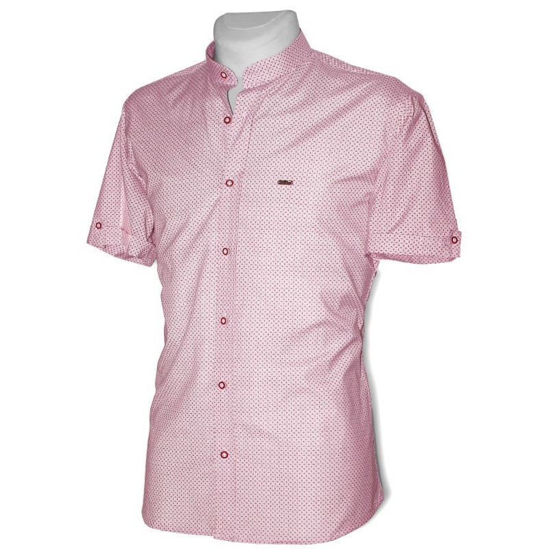 Košeľa so stojačikom s červeným vzorom EgoMan