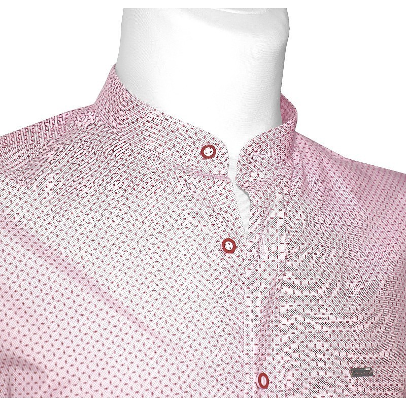 Košeľa so stojačikom s červeným vzorom EgoMan