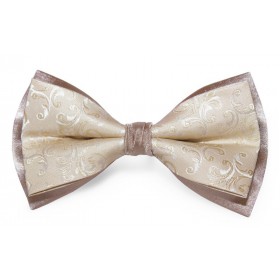 Motýlik zlatobéžový s ornamentnom na podklade fango BWT