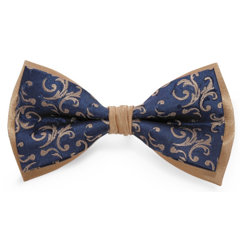 Vzorované traky tmavomodré s béžovým vzorom VINCITORE