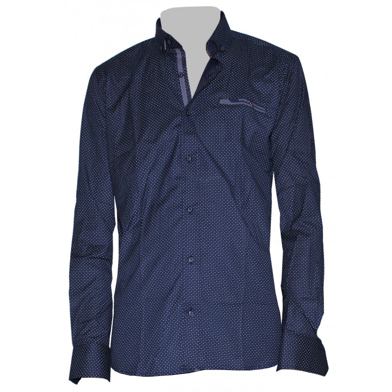 Vzorovaná košeľa s bielym a grafitovým vzorom EgoMan