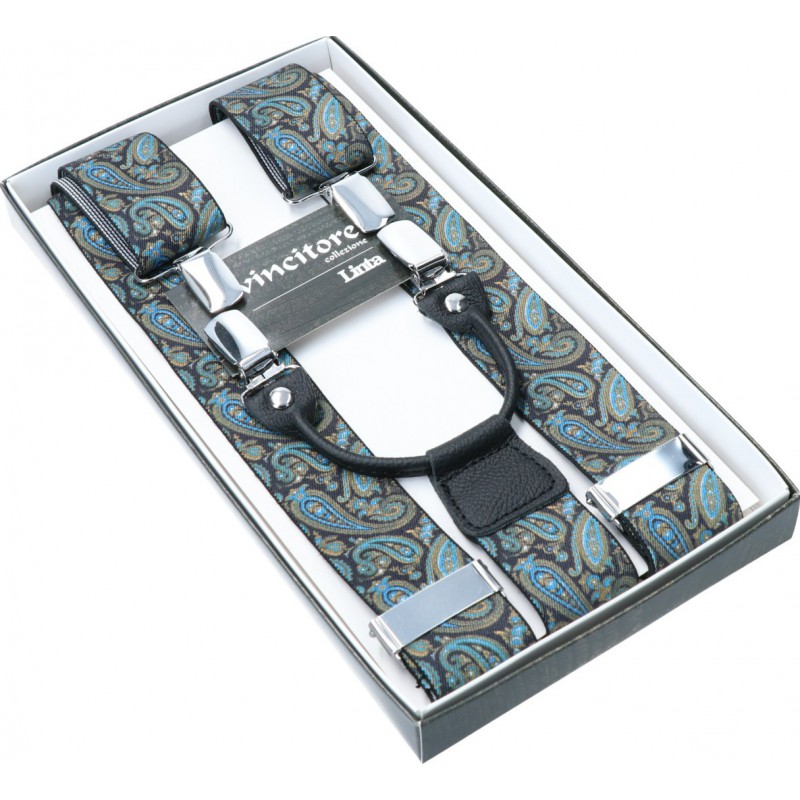 Traky paisley zeleno-tyrkysové VINCITORE