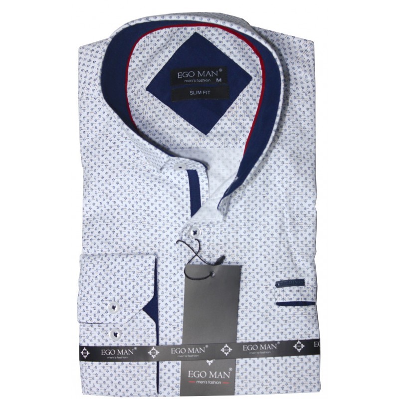 Košeľa s drobným modrým vzorom EgoMan