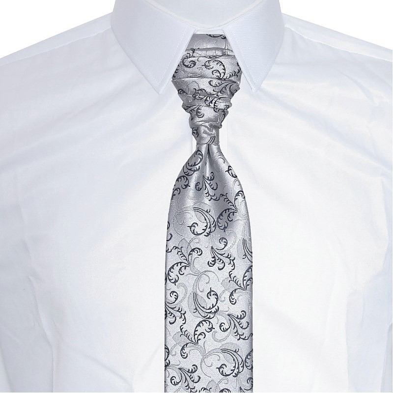 sivá francuzska kravata vzorovaná