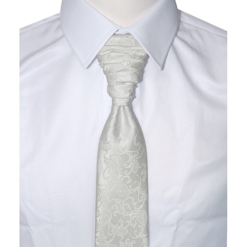 Francúzska kravata ivory s kašmírovým vzorom