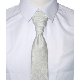 Francúzska kravata ivory s kašmírovým vzorom