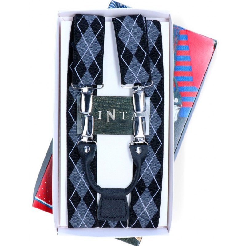 Kárované traky čierne so sivým károm VINCITORE