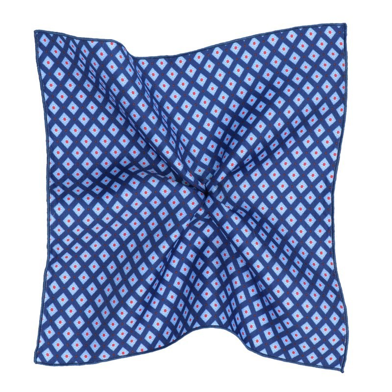 Vreckovka do saka hodvábna modro-červená