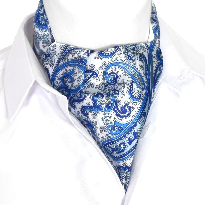 modro-biely askot paisley