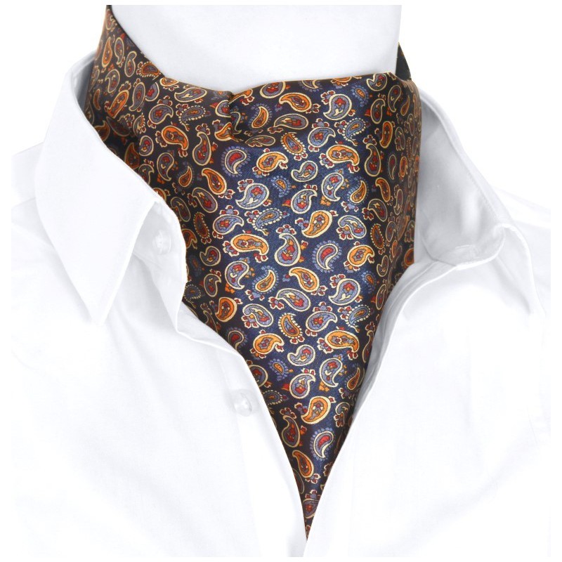 askot modro-žltý paisley