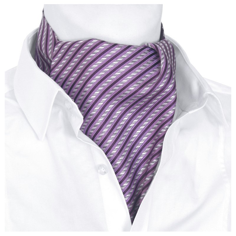Hodvábny askot fialové prúžky