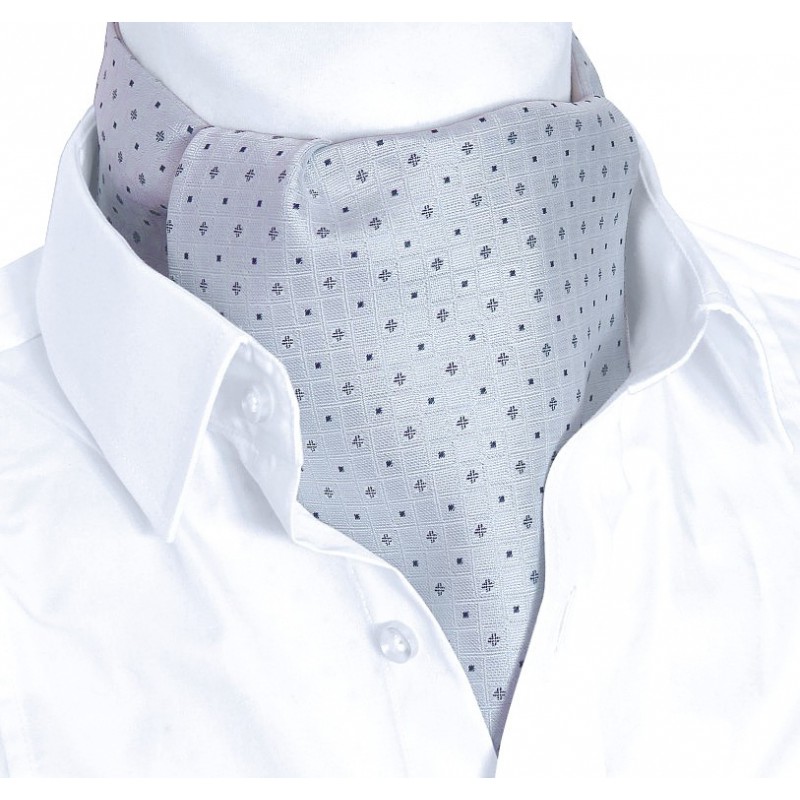 Sivý askot s drobným modrým vzorom