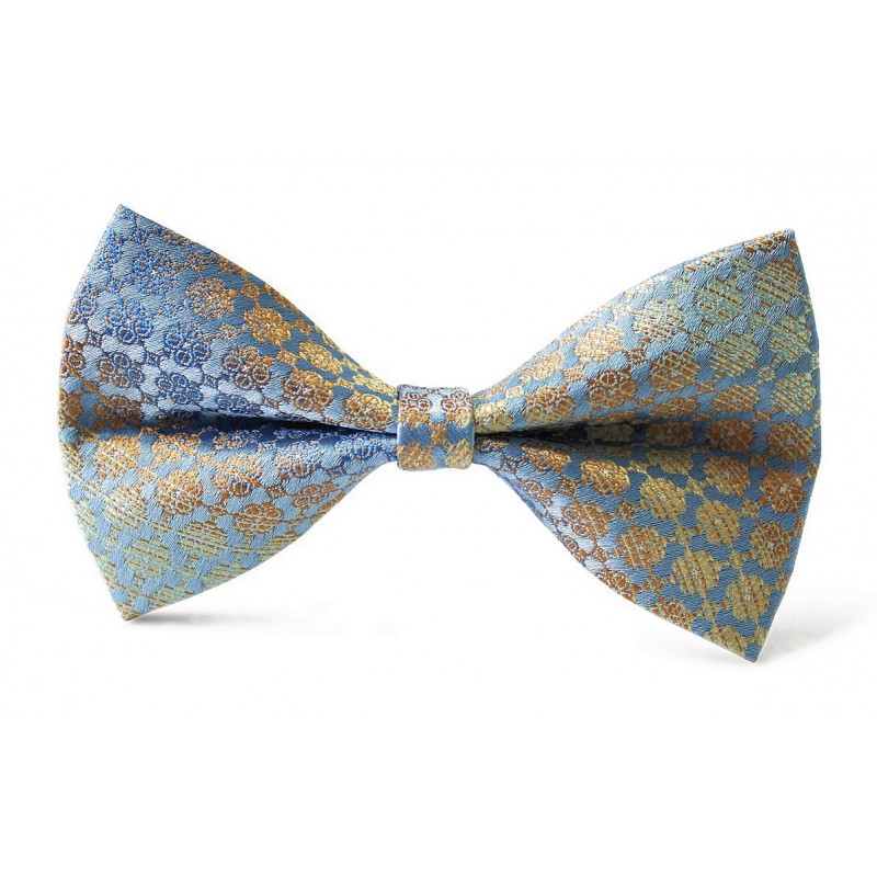 Detský motýlik svetlomodrý s béžovým vzorom BWT