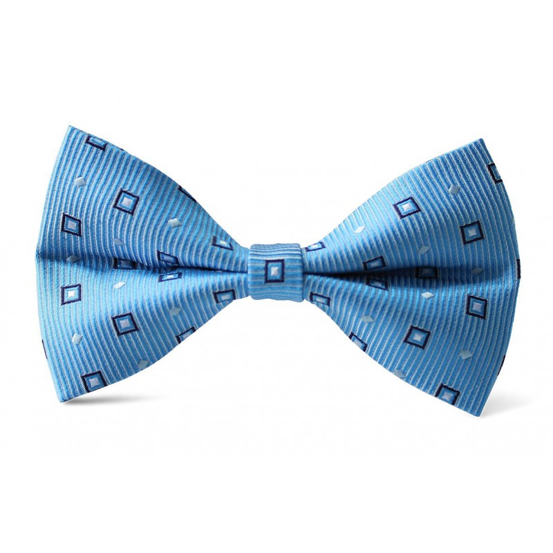 Detský motýlik tyrkysový s granátovými štvorčekmi BWT