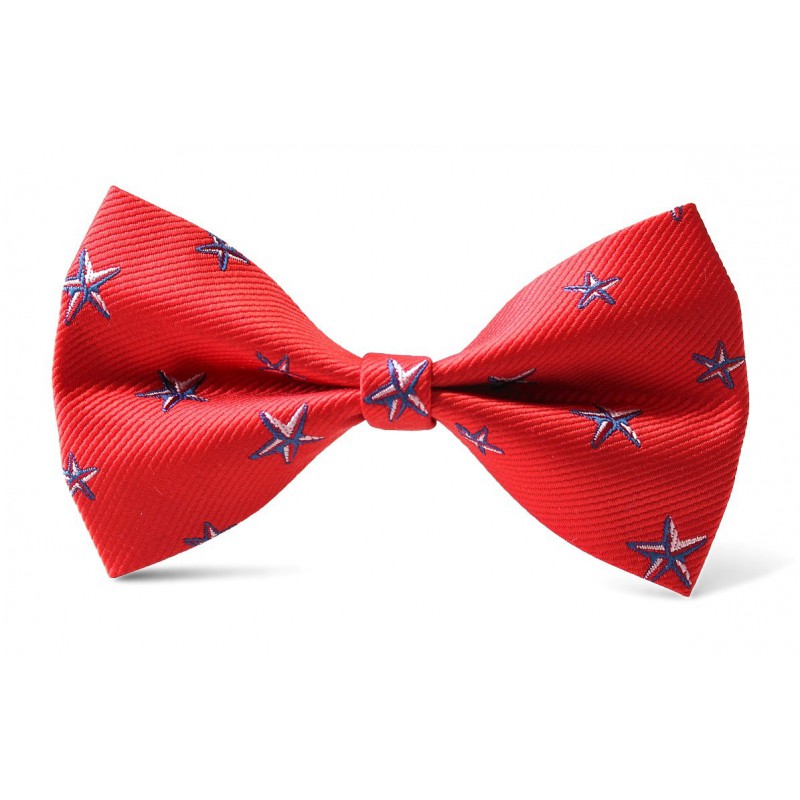 Detský motýlik červený so vzorom hviezdica BWT