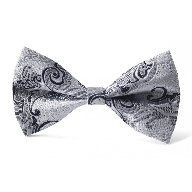 Detský motýlik sivý s grafitovým ornametom BWT