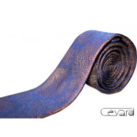 Exkluzívna kravata parížska modrá hnedým vzorom paisley