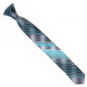 Detská kravata grafitovo-petrolejová