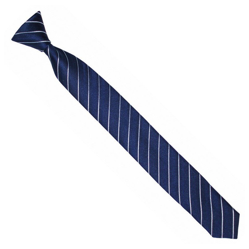 Detská kravata tmavomodrá s bielymi prúžkami