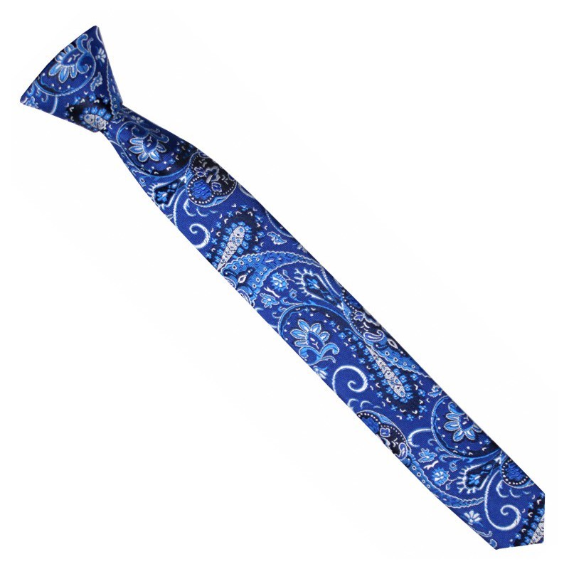 Detská kravata parížska modrá paisley