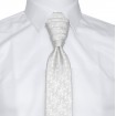 Francúzska svadobná kravata biela s lesklým vzorom