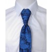 Francúzska kravata parížska modrá s ornamentom