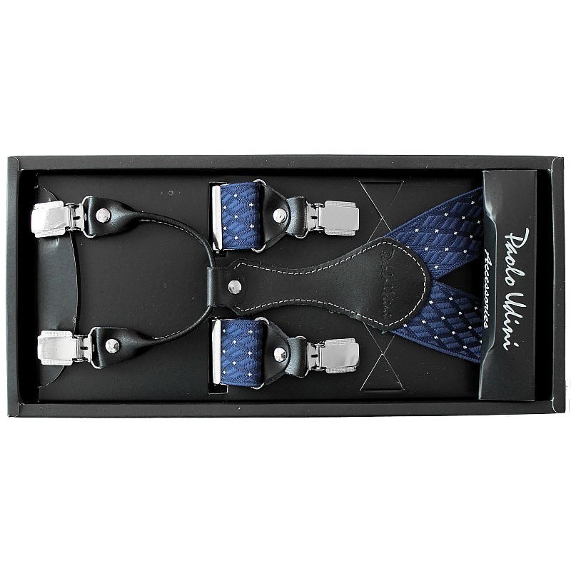 Vzorované traky tmavomodré s bielym vzorom exkluzívne