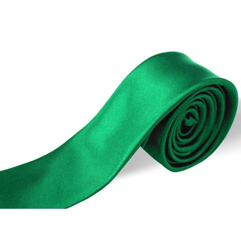 Zelená úzka kravata jednofarebná