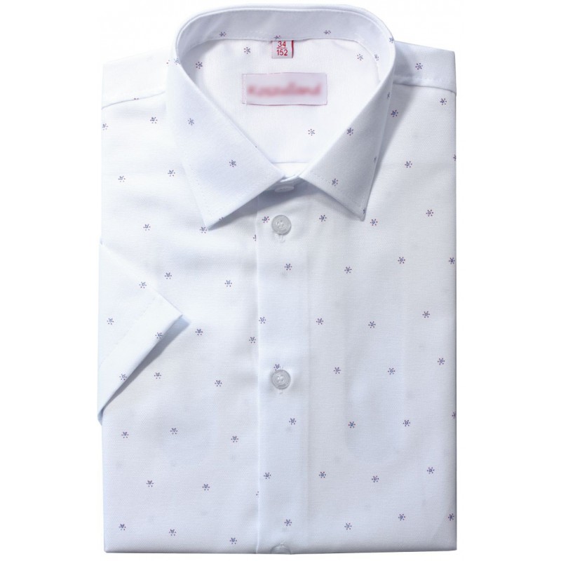 Detská košeľa s krátkym rukávom drobný vzor slim fit