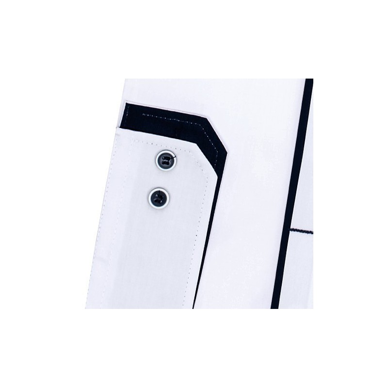 Chlapčenská košeľa biela s granátovým lemom slim