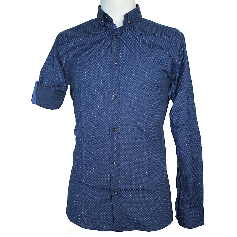 Modrá košeľa s drobným vzorom EgoMan